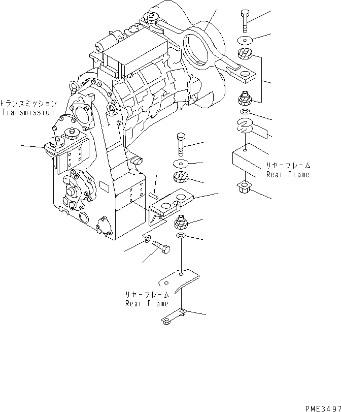 Compactors Komatsu / WF550-3D S/N 50001-UP(wf550-3c) / TORQUE CONVERTER AND TRANSMISSION MOUNTING(150520 : F4810-01A0)