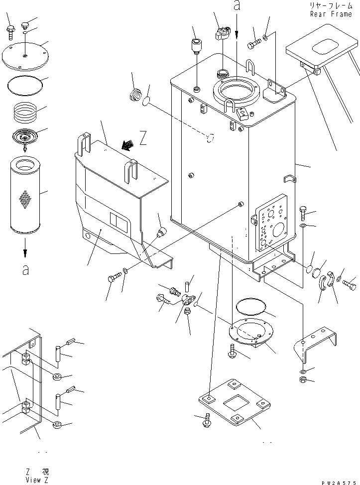 Compactors Komatsu / WF550-3D S/N 50001-UP(wf550-3c) / HYDRAULIC TANK (WITH LOCK CAP)(180010 : H0110-01A0)
