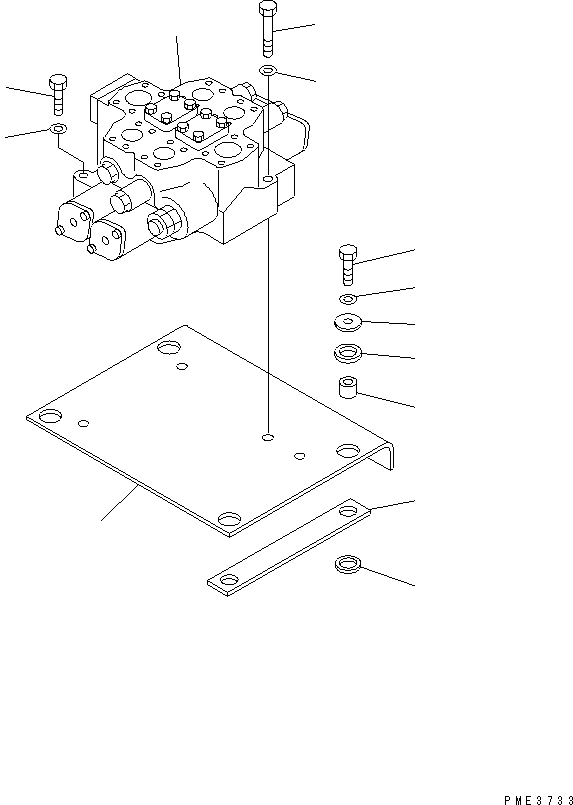 Compactors Komatsu / WF550-3D S/N 50001-UP(wf550-3c) / HYDRAULIC MAIN VALVE (VALVE AND MOUNTING PARTS)(180020 : H0120-01A0)