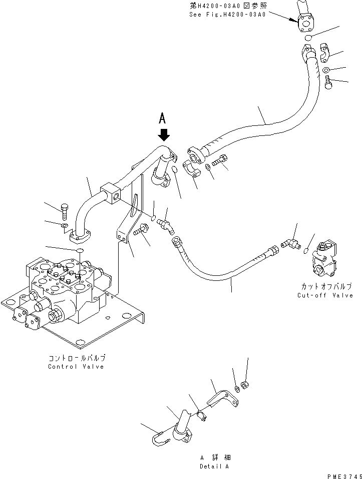 Compactors Komatsu / WF550-3D S/N 50001-UP(wf550-3c) / HYDRAULIC PIPING (LOADER PUMP TO CONTROL VALVE ? 2/2)(180110 : H4200-04A0)