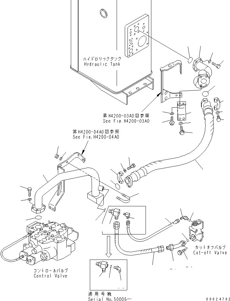 Compactors Komatsu / WF550-3D S/N 50001-UP(wf550-3c) / HYDRAULIC PIPING (DRAIN LINE)(180120 : H4200-05A0)