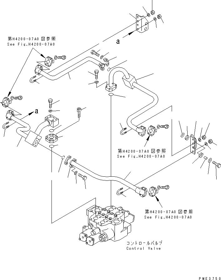 Compactors Komatsu / WF550-3D S/N 50001-UP(wf550-3c) / HYDRAULIC PIPING (LIFT CYLINDER LINE ? 1/2)(180130 : H4200-06A0)