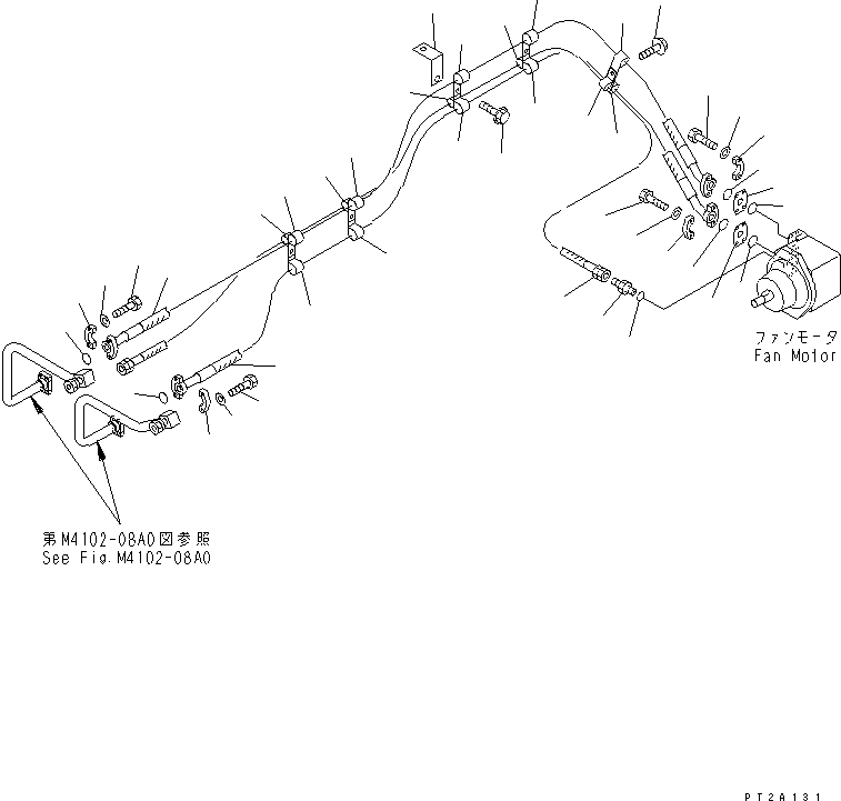 Compactors Komatsu / WF550-3D S/N 50001-UP(wf550-3c) / HYDRAULIC PIPING (RADIATOR FAN MOTOR LINE)(180200 : H4200-13A0)