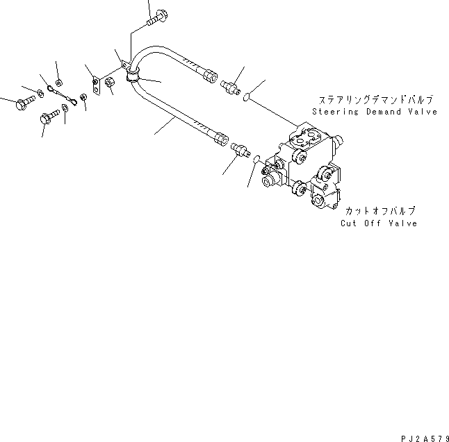 Compactors Komatsu / WF550-3D S/N 50001-UP(wf550-3c) / STEERING HYDRAULIC LINE (STEERING DEMAND VALVE TO CUT OFF VALVE)(180220 : H4410-02A0)