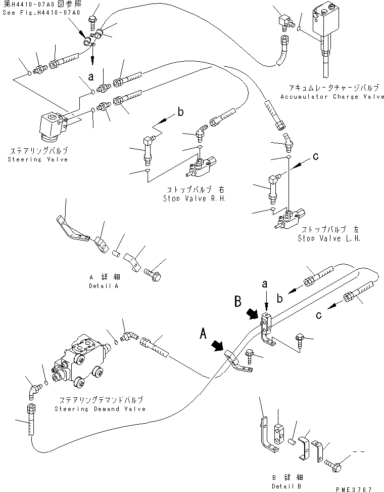 Compactors Komatsu / WF550-3D S/N 50001-UP(wf550-3c) / STEERING HYDRAULIC LINE (PILOT LINE)(180240 : H4410-04A0)