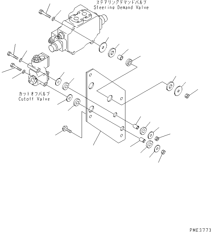 Compactors Komatsu / WF550-3D S/N 50001-UP(wf550-3c) / STEERING HYDRAULIC LINE (STEERING DEMAND VALVE MOUNTING PARTS)(180280 : H4410-08A0)