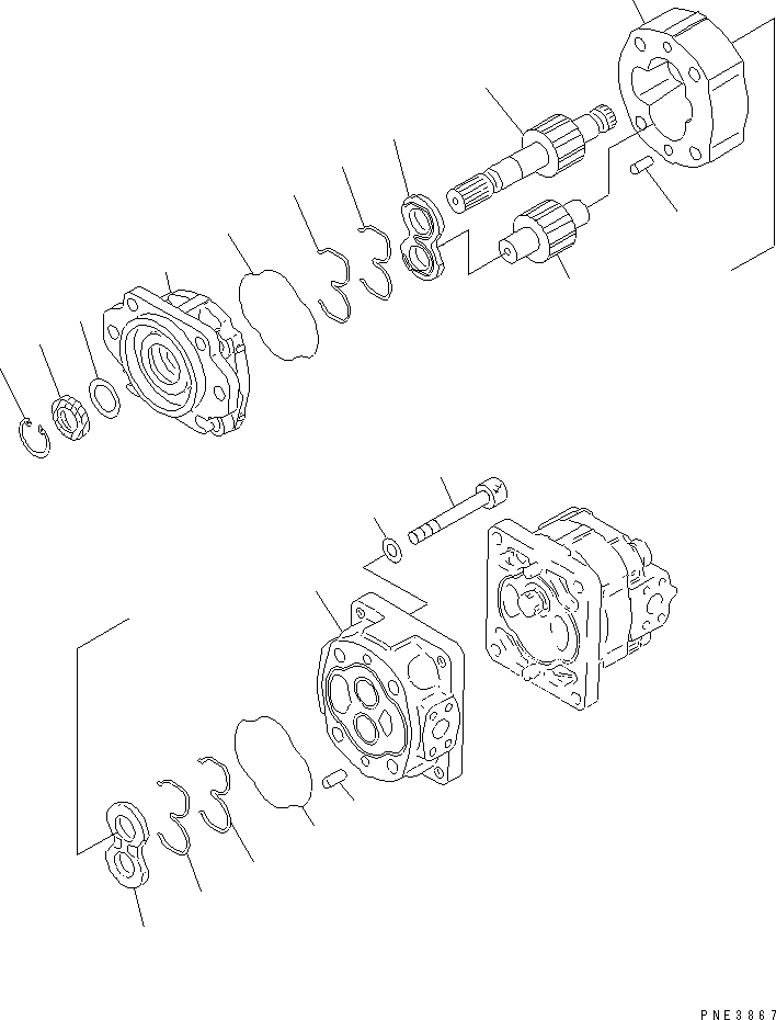 Compactors Komatsu / WF550-3D S/N 50001-UP(wf550-3c) / HYDRAULIC PUMP (WORK EQUIPMENT AND P.P.C.) (1/2)(420040 : Y1610-31A0)