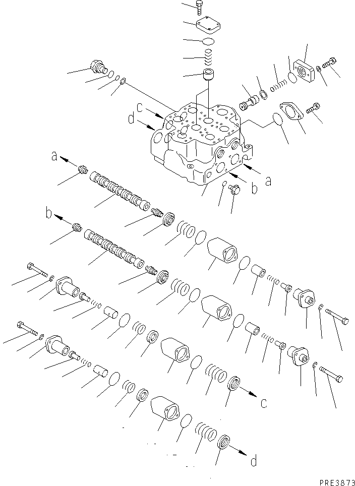 Compactors Komatsu / WF550-3D S/N 50001-UP(wf550-3c) / MAIN VALVE (2-SPOOL CONTROL VALVE) (1/3)(420140 : Y1662-01A0)