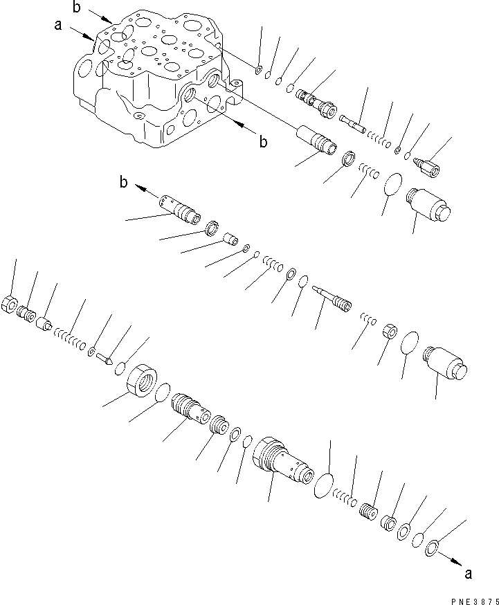 Compactors Komatsu / WF550-3D S/N 50001-UP(wf550-3c) / MAIN VALVE (2-SPOOL CONTROL VALVE) (3/3)(420160 : Y1662-03A0)