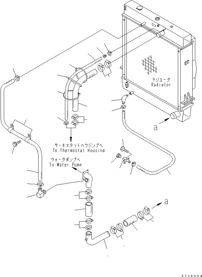 Compactors Komatsu / WF550T-3D S/N 50001-UP (For Komatsu Hanomag (Germany))(wf550t-c) / RADIATOR (RADIATOR PIPING)(060020 : C0110-02A0)