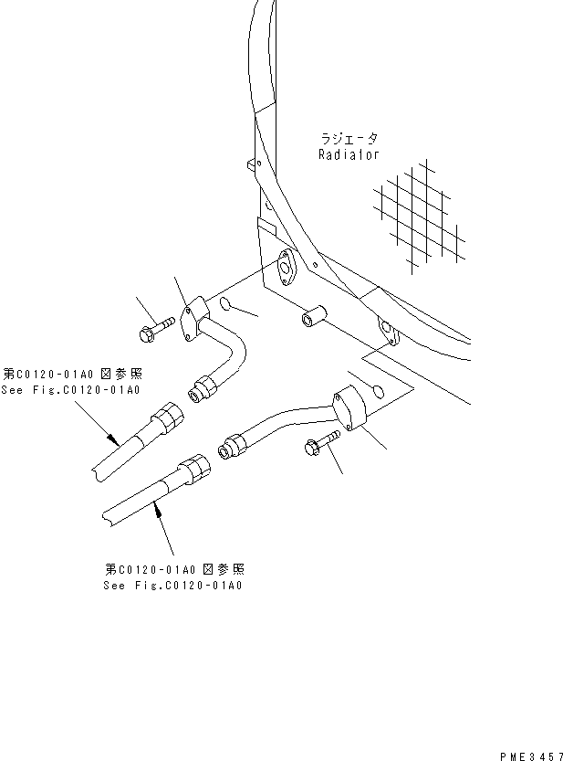 Compactors Komatsu / WF550T-3D S/N 50001-UP (For Komatsu Hanomag (Germany))(wf550t-c) / RADIATOR (STEERING OIL COOLER LINE)(060030 : C0110-03A0)