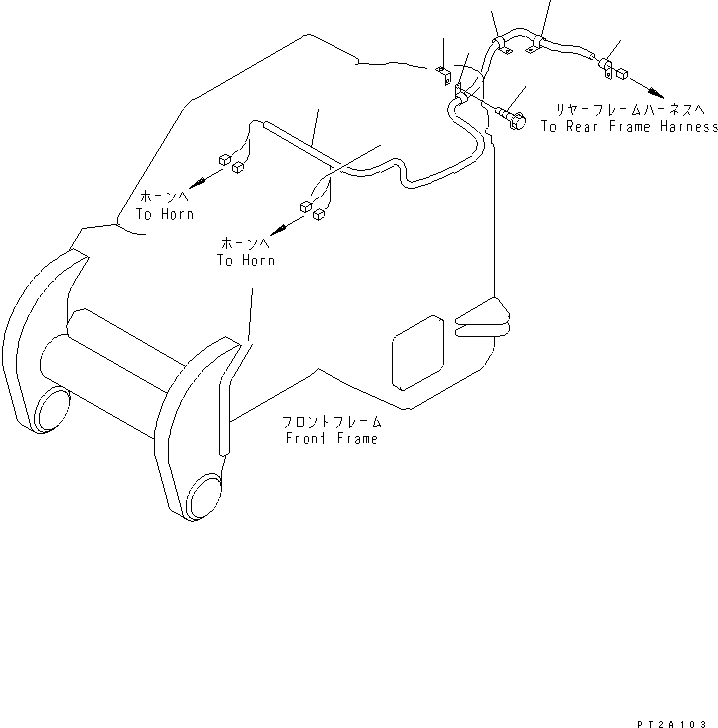 Compactors Komatsu / WF550T-3D S/N 50001-UP (For Komatsu Hanomag (Germany))(wf550t-c) / WIRING HARNESS (FRONT FRAME LINE)(120040 : E0200-01A0)