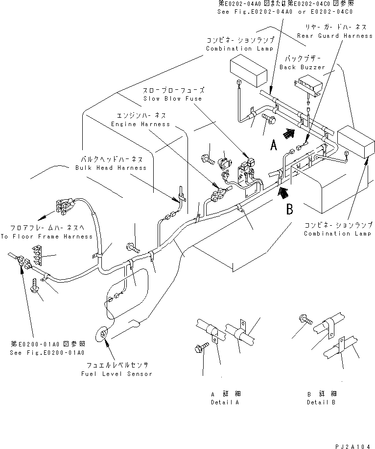Compactors Komatsu / WF550T-3D S/N 50001-UP (For Komatsu Hanomag (Germany))(wf550t-c) / WIRING HARNESS (REAR FRAME LINE)(120050 : E0202-01A0)