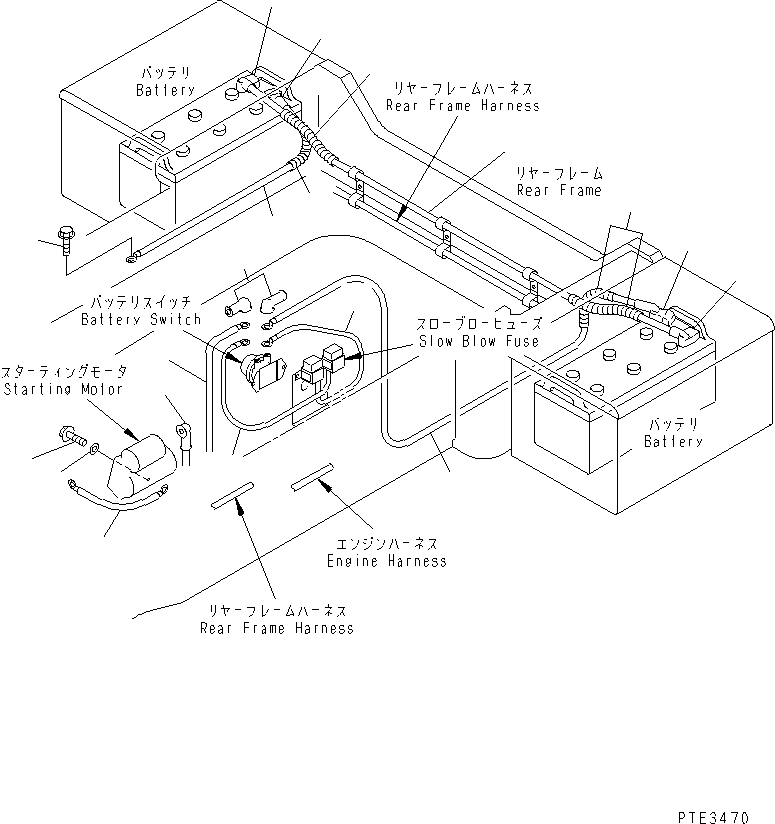 Compactors Komatsu / WF550T-3D S/N 50001-UP (For Komatsu Hanomag (Germany))(wf550t-c) / WIRING HARNESS (BATTERY LINE)(120090 : E0202-04A0)