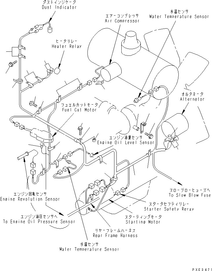 Compactors Komatsu / WF550T-3D S/N 50001-UP (For Komatsu Hanomag (Germany))(wf550t-c) / WIRING HARNESS (ENGINE LINE)(120110 : E0202-05A0)
