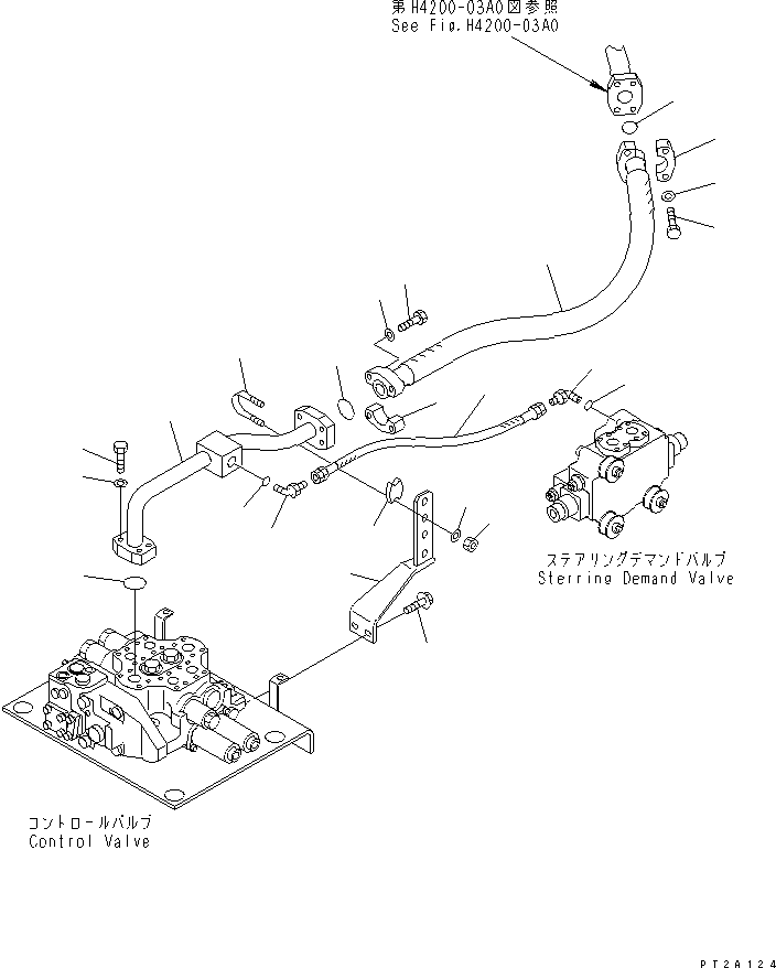 Compactors Komatsu / WF550T-3D S/N 50001-UP (For Komatsu Hanomag (Germany))(wf550t-c) / HYDRAULIC PIPING (LOADER PUMP TO CONTROL VALVE ? 2/2)(180110 : H4200-04A0)