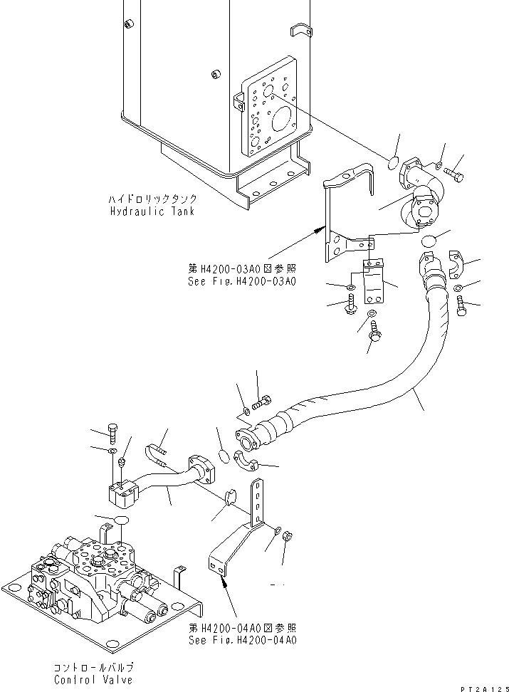 Compactors Komatsu / WF550T-3D S/N 50001-UP (For Komatsu Hanomag (Germany))(wf550t-c) / HYDRAULIC PIPING (DRAIN LINE)(180120 : H4200-05A0)