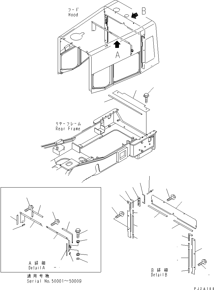 Compactors Komatsu / WF550T-3D S/N 50001-UP (For Komatsu Hanomag (Germany))(wf550t-c) / RADIATOR GUARD AND HOOD (ENGINE HOOD ? 2/2) (EC NOISE SUPPRESSION)(270190 : M4110-02C0)