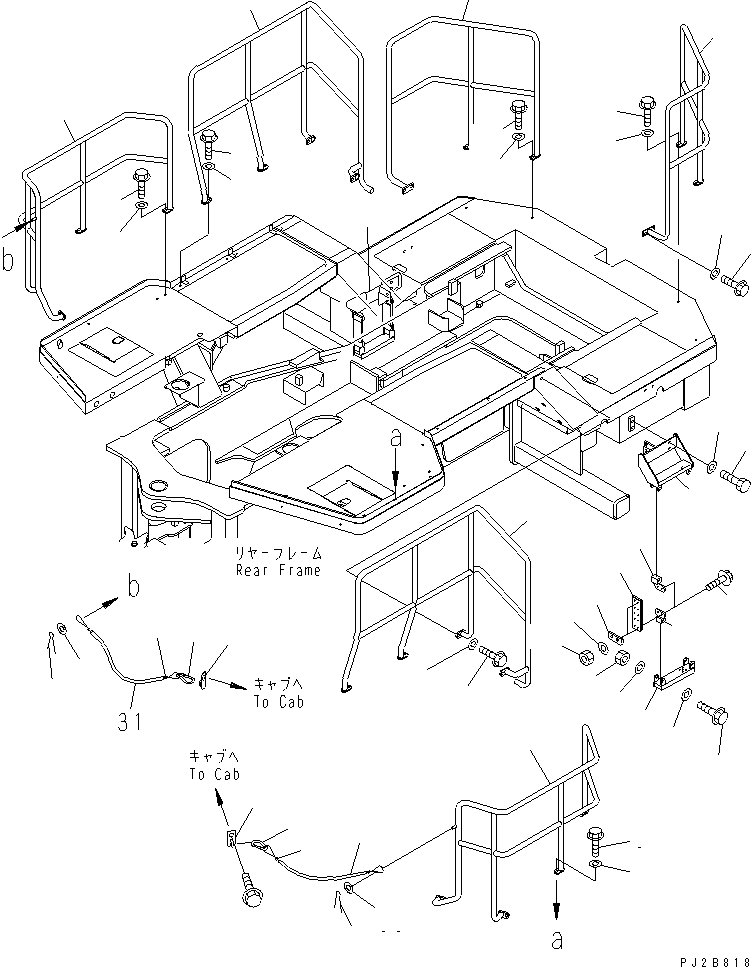 Compactors Komatsu / WF550T-3D S/N 50001-UP (For Komatsu Hanomag (Germany))(wf550t-c) / LADDER RAIL (HANDRAIL AND STEP)(#50007-)(270410 : M4320-01A0A)