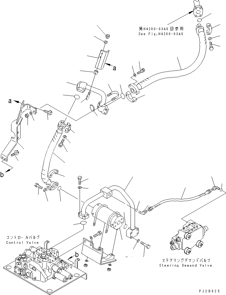 Compactors Komatsu / WF550T-3A S/N 50001-UP(wf550t-r) / HYDRAULIC PIPING (LOADER PUMP TO CONTROL VALVE¤ 2/2)             (WITH IN-LINE FILTER)(180150 : H4200-04A1)