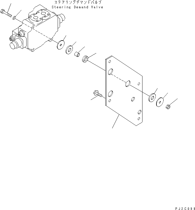 Compactors Komatsu / WF550T-3A S/N 50001-UP(wf550t-r) / STEERING HYDRAULIC LINE (STEERING DEMAND VALVE MOUNTING PARTS)(180330 : H4410-07A0)