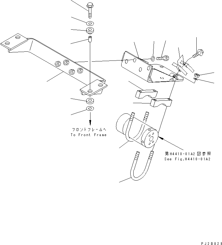 Compactors Komatsu / WF550T-3A S/N 50001-UP(wf550t-r) / STEERING HYDRAULIC LINE (IN-LINE FILTER BRACKET)(180340 : H4410-08A2)