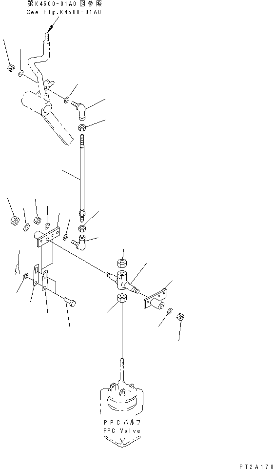 Compactors Komatsu / WF550T-3A S/N 50001-UP(wf550t-r) / LOADER CONTROL (WORK EQUIPMENT CONTROL LINKAGE)(240910 : K4500-03A0)