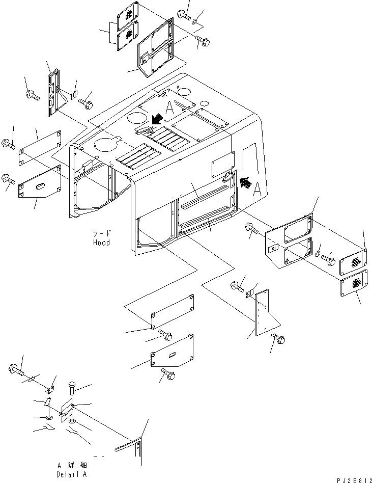 Compactors Komatsu / WF550T-3A S/N 50001-UP(wf550t-r) / ENGINE HOOD (SIDE COVER)(#50003-50009)(270200 : M4120-01A0A)