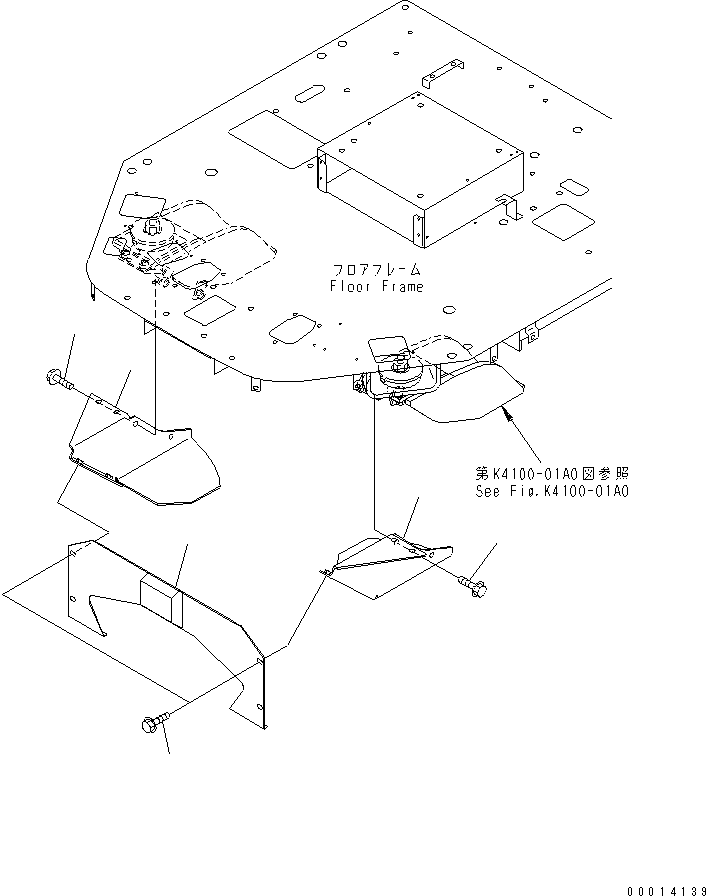 Compactors Komatsu / WF550T-3A S/N 50001-UP(wf550t-r) / UNDER COVER (ADDITIONAL FLOOR FRAM COVER)(#50008-)(270240 : M4230-03A0)
