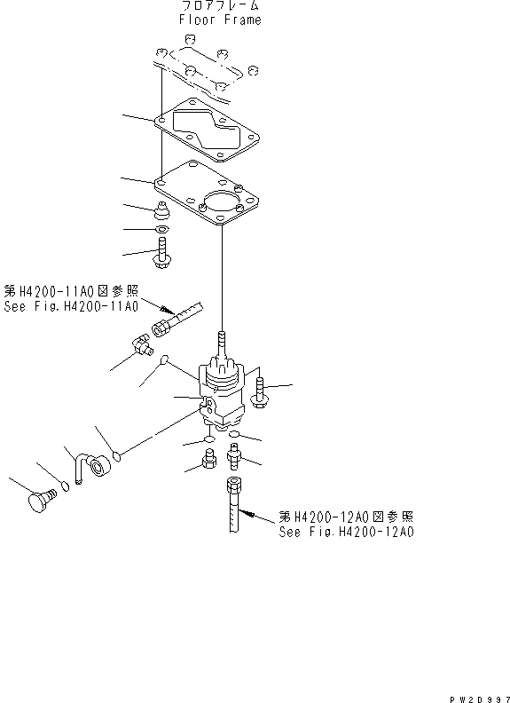 Compactors Komatsu / WF650T-3 S/N 50001-UP(wf650t-c) / FLOOR (P.P.C. VALVE LINE)(240510 : K4200-03A0)