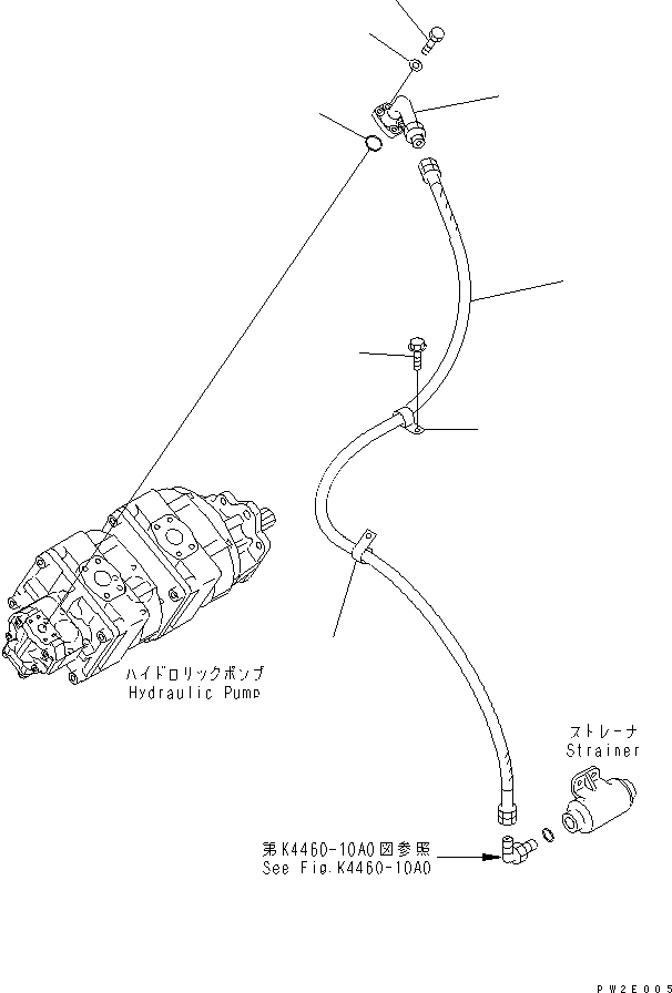 Compactors Komatsu / WF650T-3 S/N 50001-UP(wf650t-c) / BRAKE CONTROL (BRAKE PIPING) (PUMP TO STRAINER)(240700 : K4460-07A0)