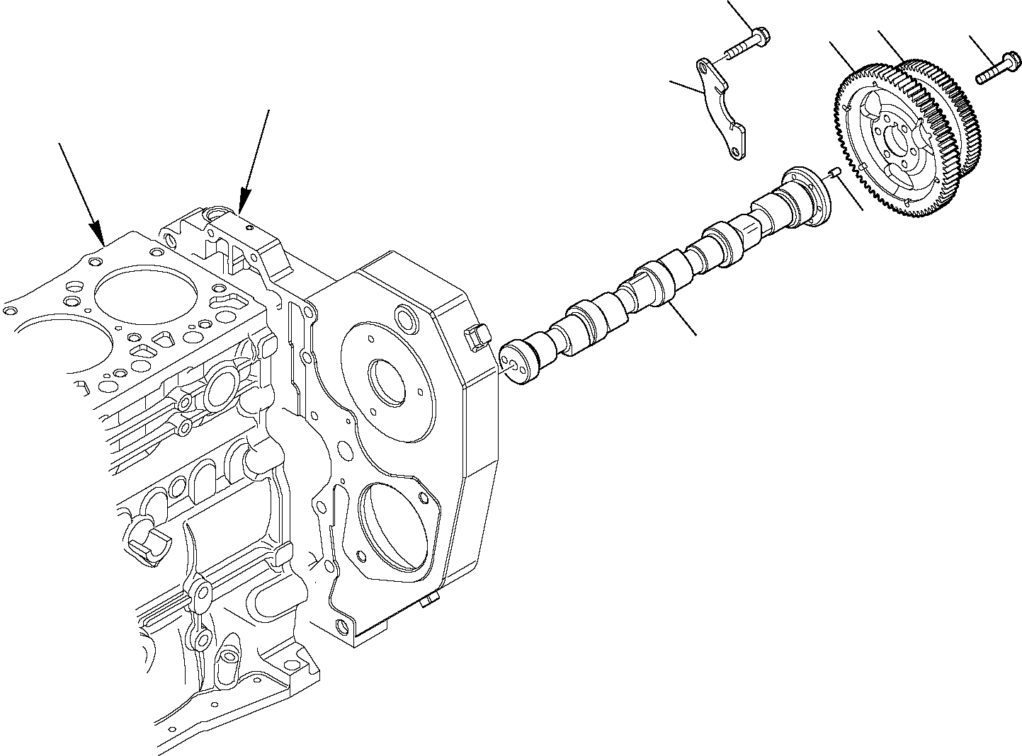 Telescopic Handlers Komatsu / WH713-1E0 WH714H-1E0 WH716-1E0 S/N 395F71003-Up(wh71e0) / CAMSHAFT AND DRIVING GEAR(A-0231 : 0231)