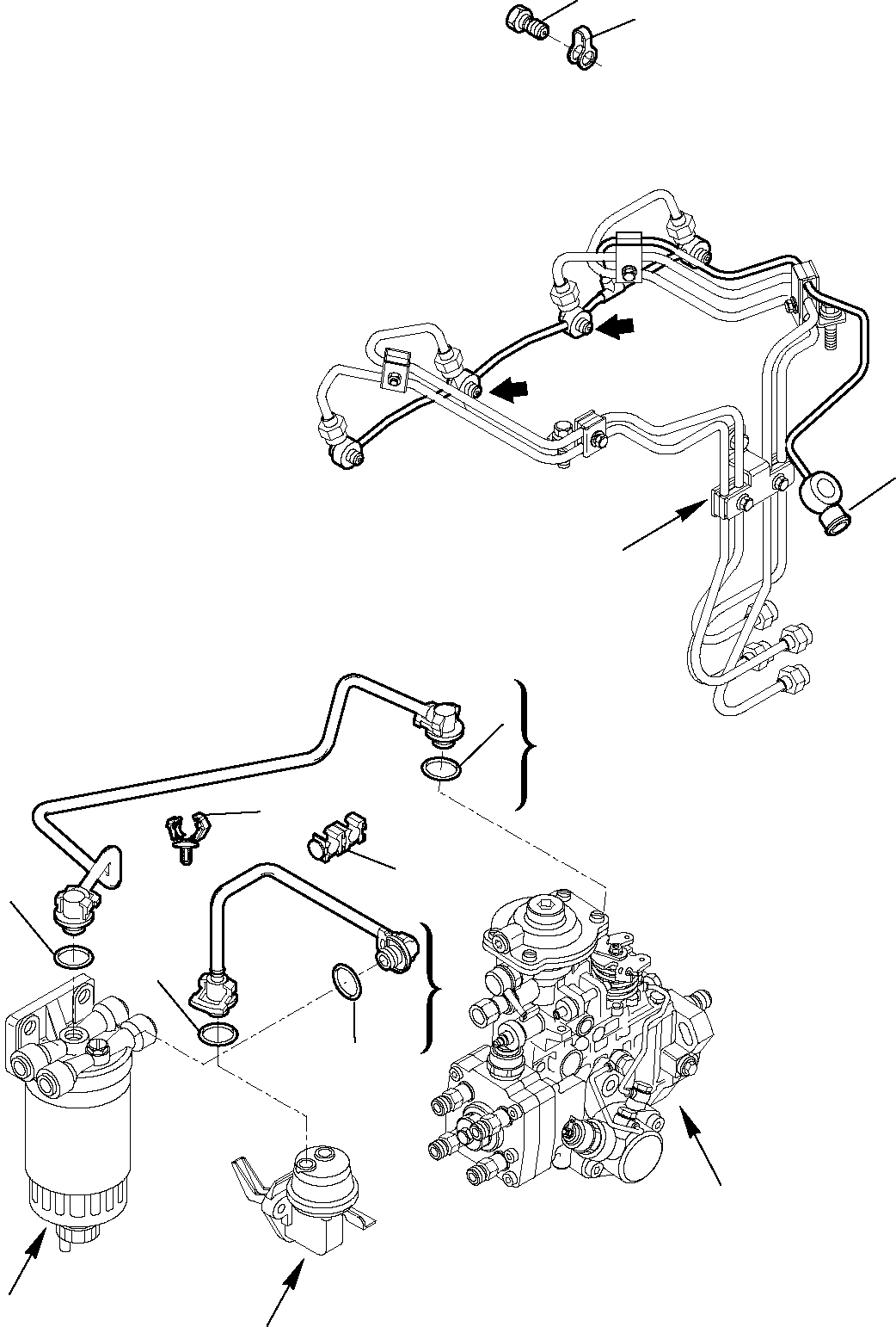 Telescopic Handlers Komatsu / WH713-1E0 WH714H-1E0 WH716-1E0 S/N 395F71003-Up(wh71e0) / FUEL LINE(A-0409 : 0409)