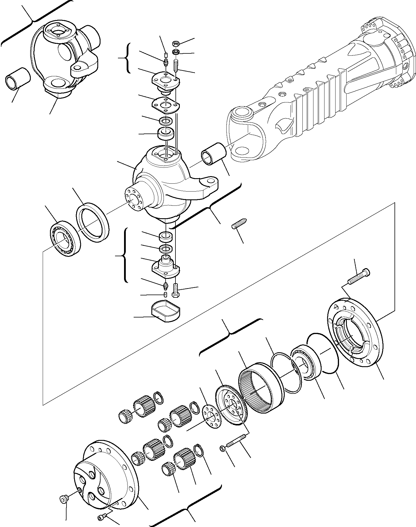 Telescopic Handlers Komatsu / WH713-1E0 WH714H-1E0 WH716-1E0 S/N 395F71003-Up(wh71e0) / FRONT AXLE (4/6)(D-3416 : 3416)