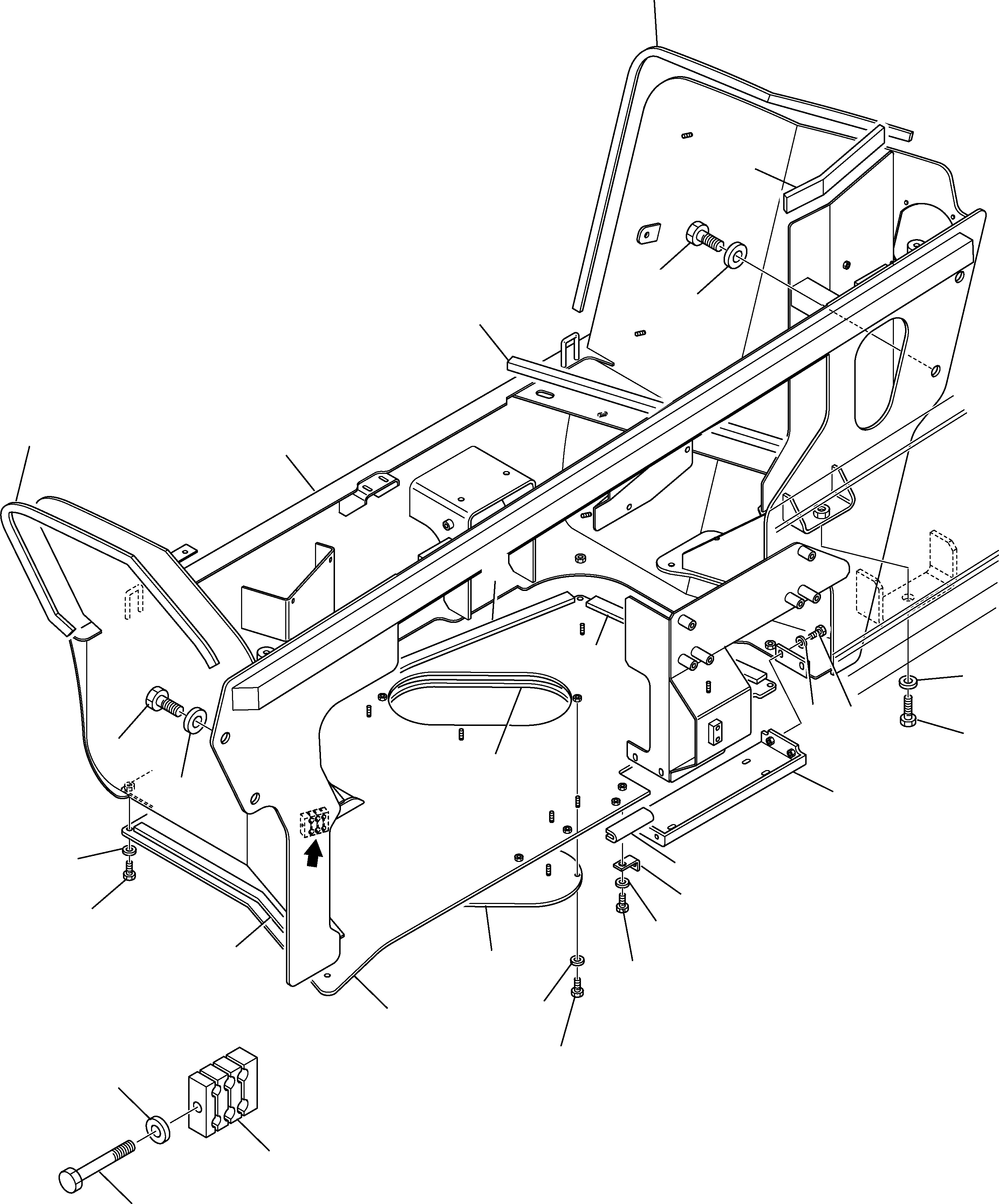Telescopic Handlers Komatsu / WH713-1E0 WH714H-1E0 WH716-1E0 S/N 395F71003-Up(wh71e0) / ENGINE FRAME (1/3)(E-4602 : 4602)