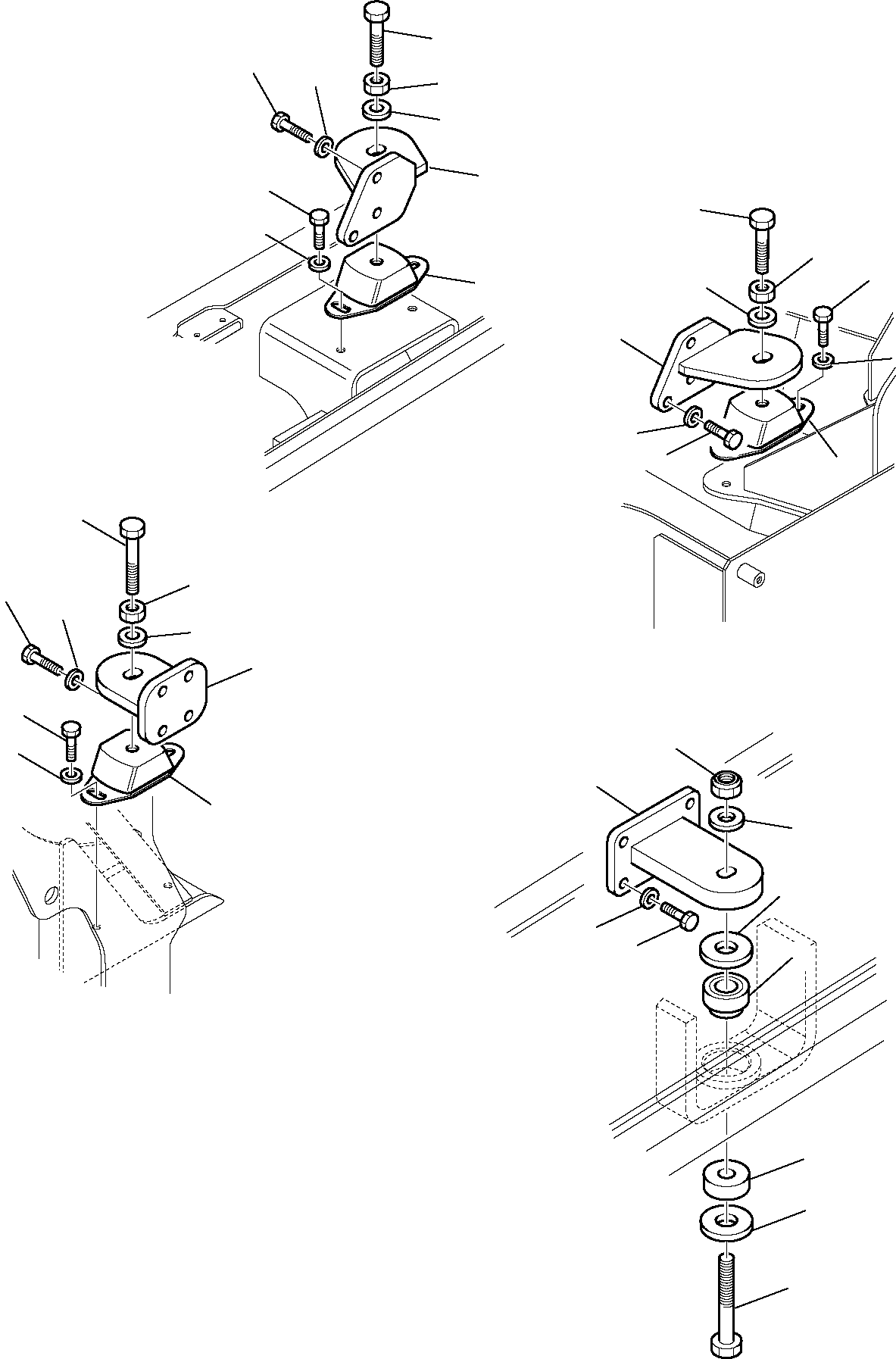 Telescopic Handlers Komatsu / WH713-1 WH714-1 WH714H-1 WH716-1 S/N 395F70241-Up(wh7_1) / ENGINE MOUNTING PARTS(B-0010 : 1000)