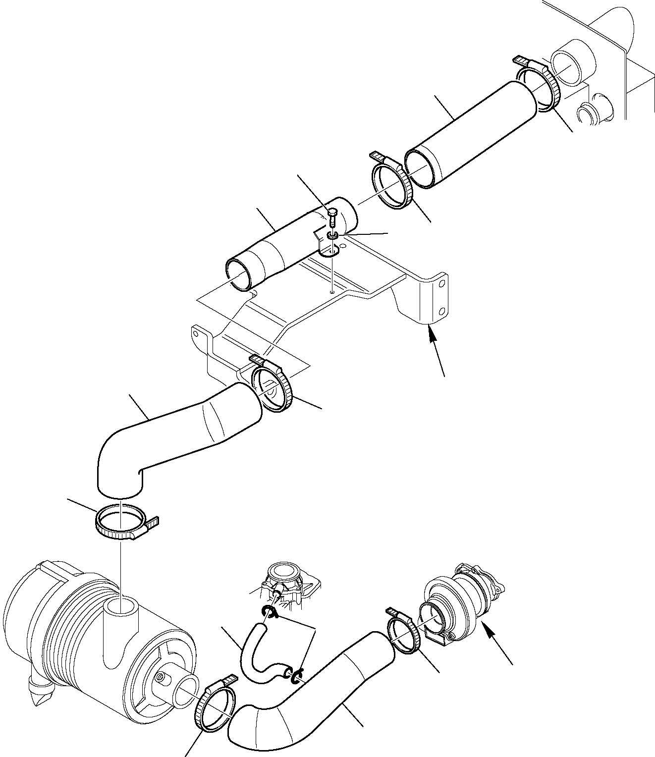 Telescopic Handlers Komatsu / WH713-1 WH714-1 WH714H-1 WH716-1 S/N 395F70241-Up(wh7_1) / AIR CLEANER AND MOUNTING(B-0030 : 1100)