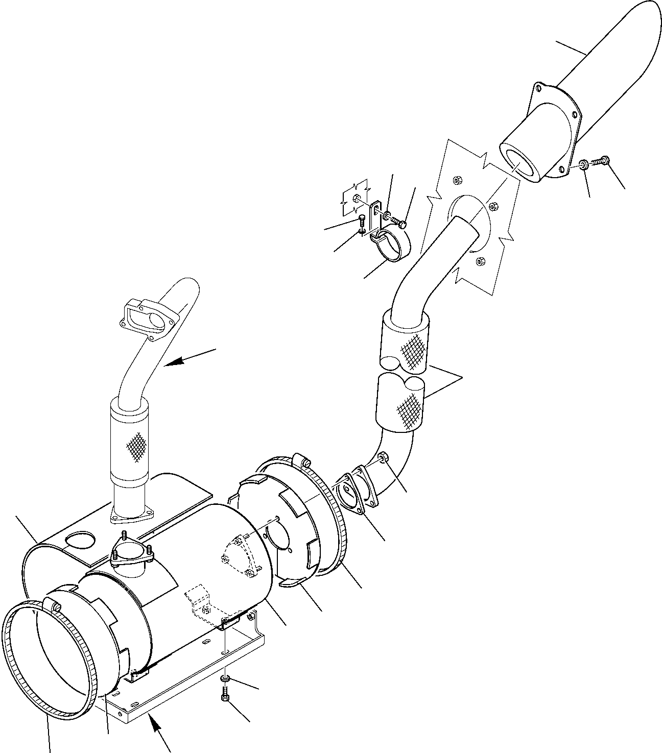 Telescopic Handlers Komatsu / WH713-1 WH714-1 WH714H-1 WH716-1 S/N 395F70241-Up(wh7_1) / MUFFLER(B-0070 : 1162)