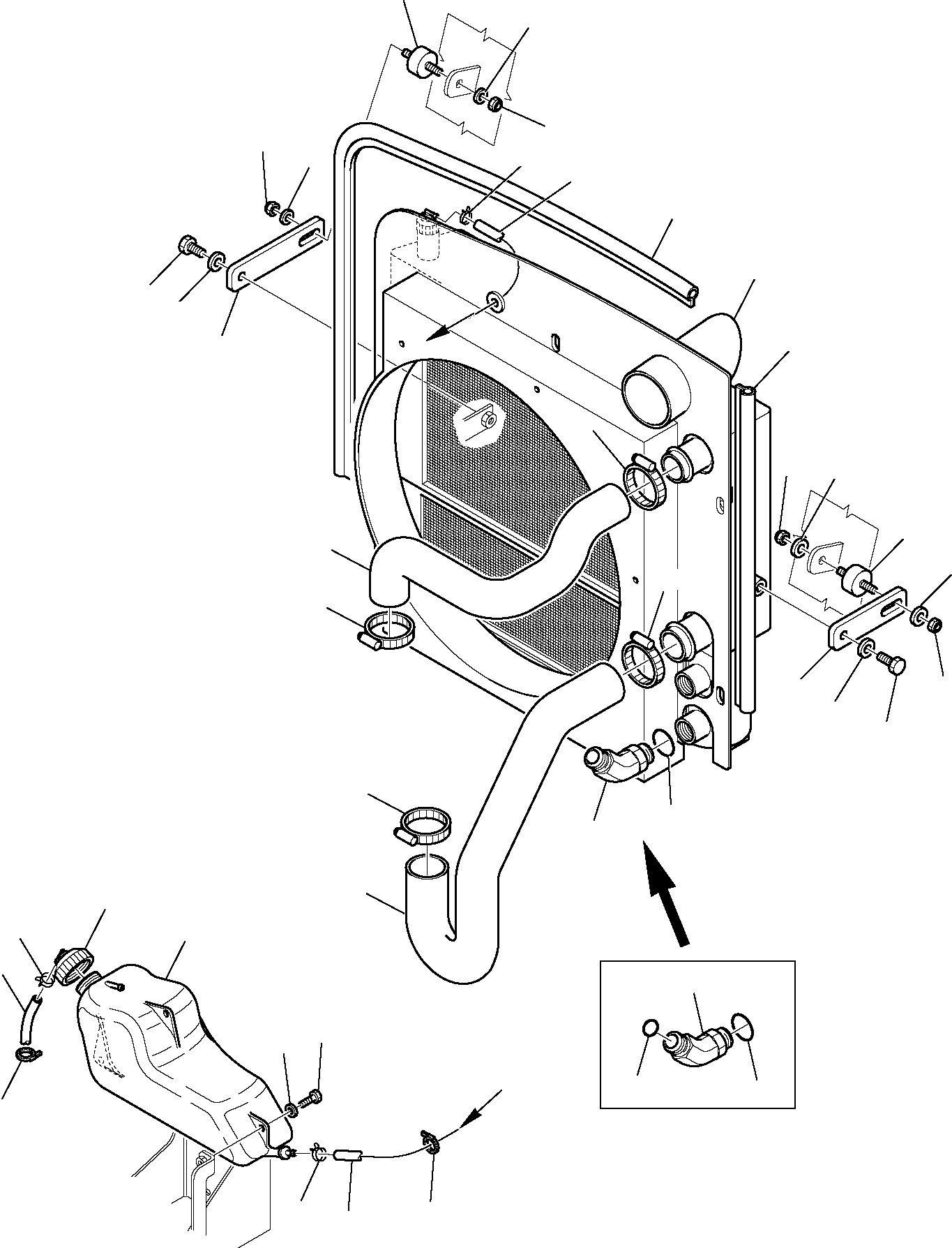 Telescopic Handlers Komatsu / WH713-1 WH714-1 WH714H-1 WH716-1 S/N 395F70241-Up(wh7_1) / RADIATOR (1/2)(B-0080 : 1200)