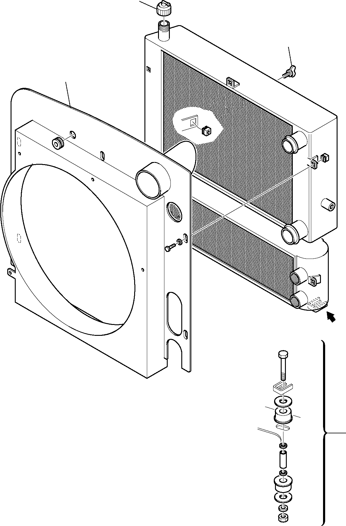 Telescopic Handlers Komatsu / WH713-1 WH714-1 WH714H-1 WH716-1 S/N 395F70241-Up(wh7_1) / RADIATOR (2/2)(B-0090 : 1205)