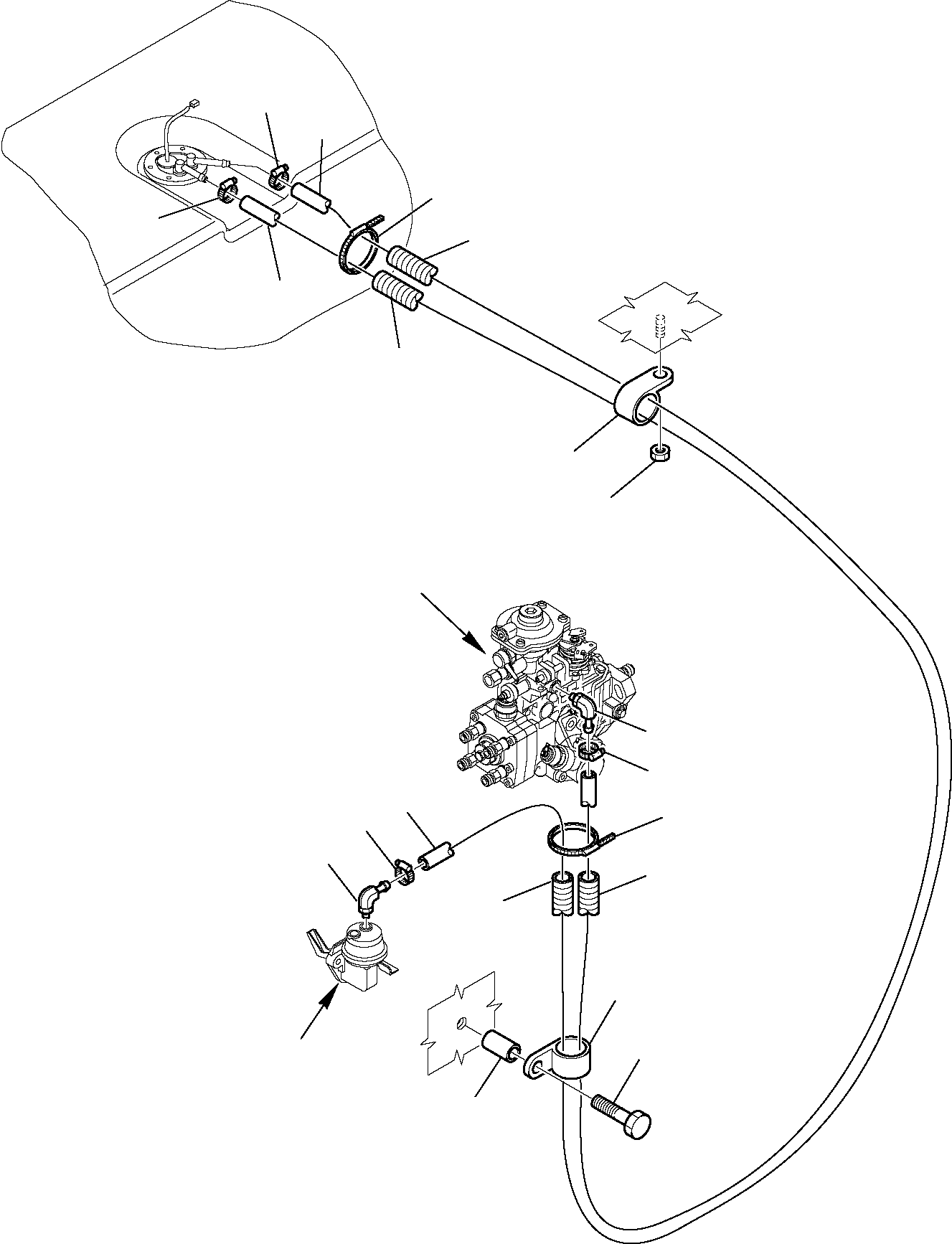 Telescopic Handlers Komatsu / WH713-1 WH714-1 WH714H-1 WH716-1 S/N 395F70241-Up(wh7_1) / FUEL PIPING(B-0130 : 1310)