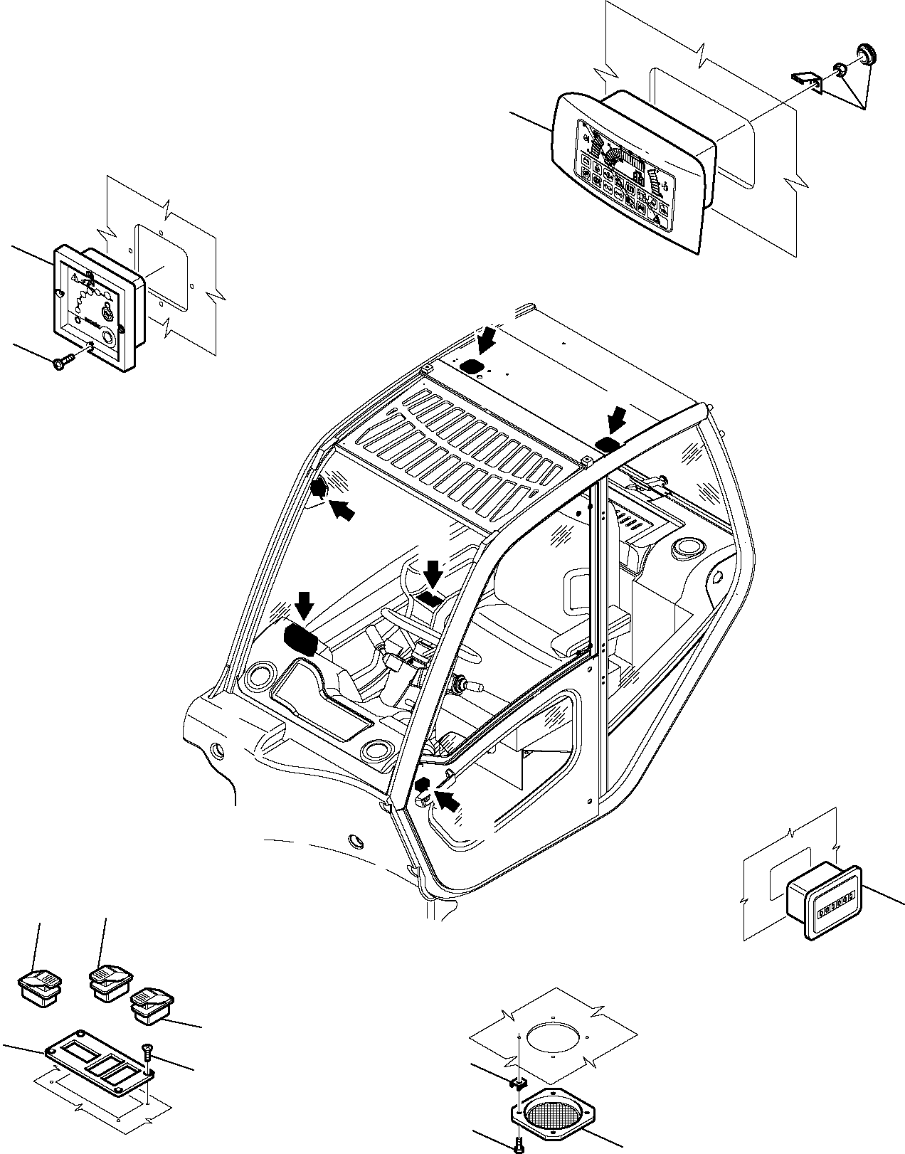 Telescopic Handlers Komatsu / WH713-1 WH714-1 WH714H-1 WH716-1 S/N 395F70241-Up(wh7_1) / ELECTRICAL SYSTEM (CAB) (2/4)(B-0230 : 1450)