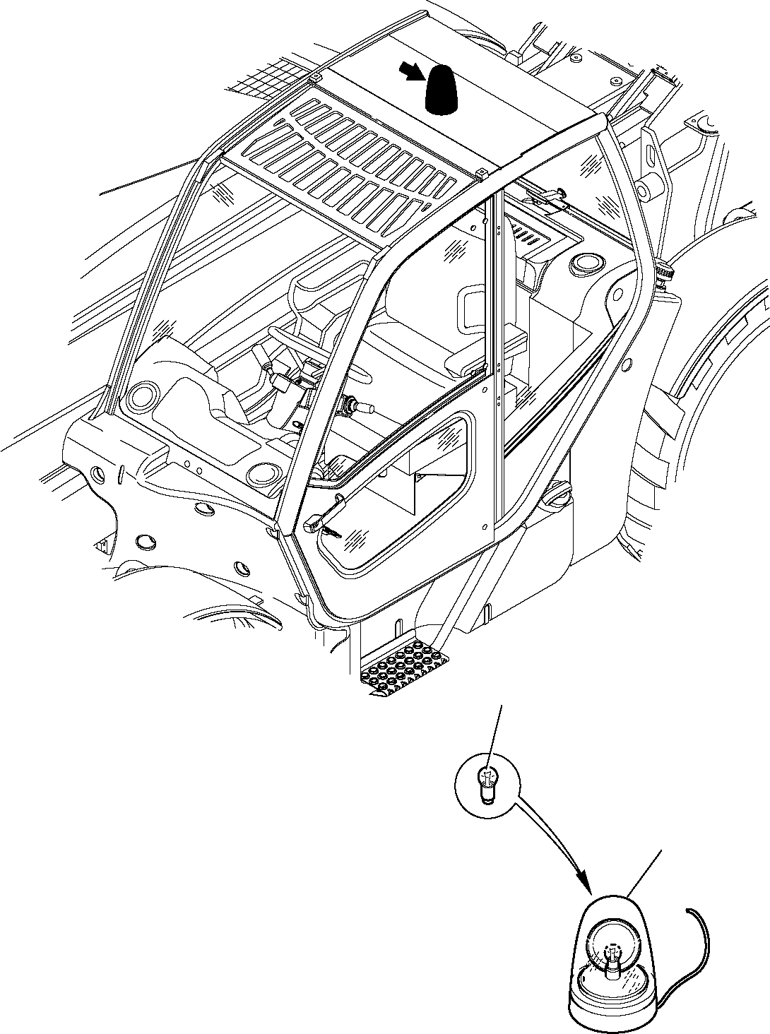 Telescopic Handlers Komatsu / WH713-1 WH714-1 WH714H-1 WH716-1 S/N 395F70241-Up(wh7_1) / REVOLVING LIGHT (OPTIONAL)(B-0310 : 1600)