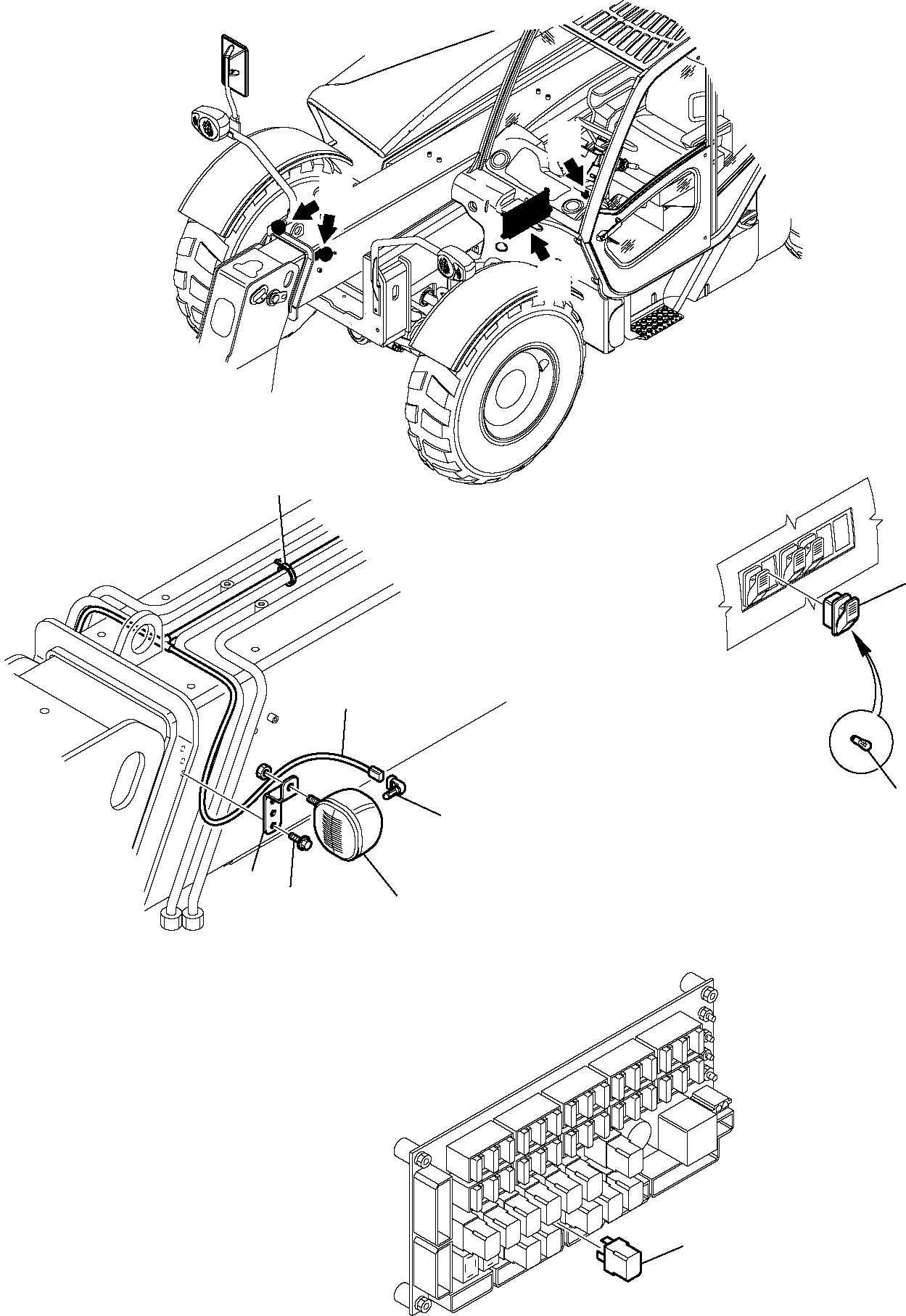 Telescopic Handlers Komatsu / WH713-1 WH714-1 WH714H-1 WH716-1 S/N 395F70241-Up(wh7_1) / FRONT WORK LIGHTS (OPTIONAL)(B-0350 : 1640)