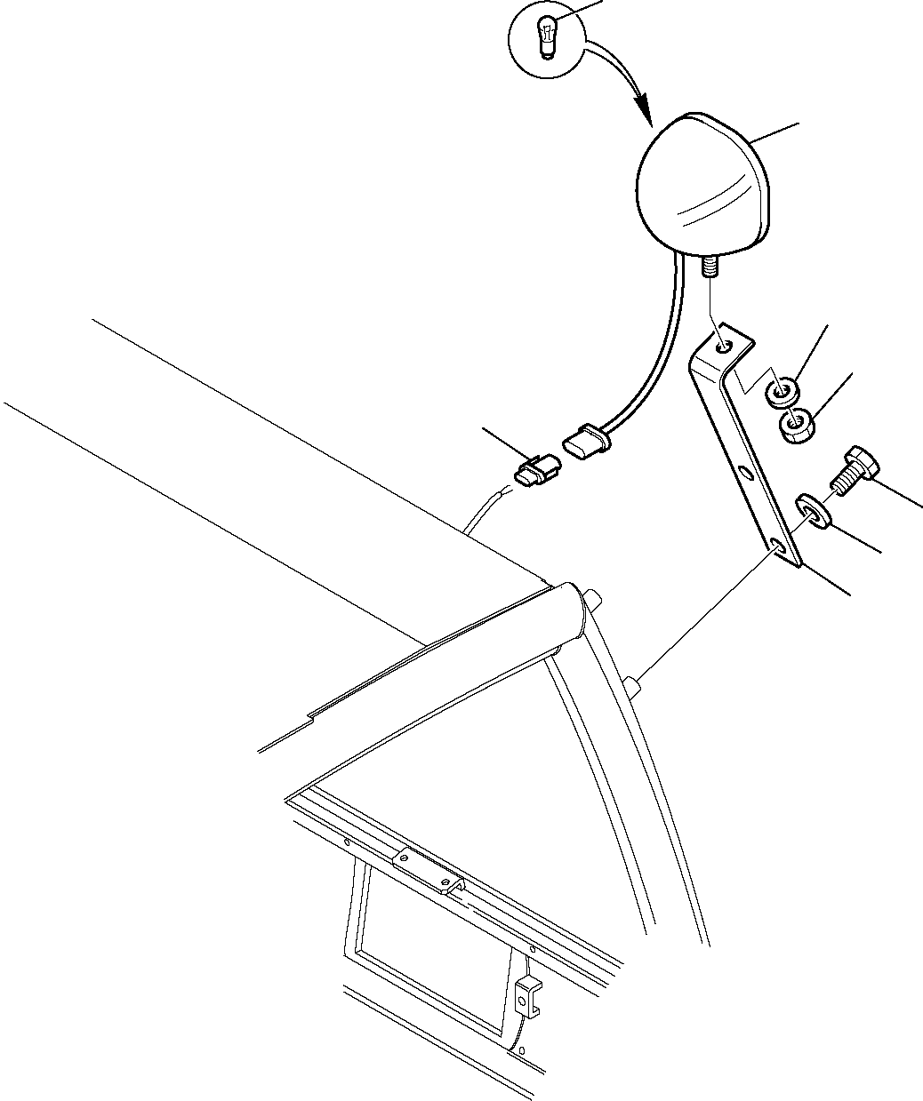 Telescopic Handlers Komatsu / WH713-1 WH714-1 WH714H-1 WH716-1 S/N 395F70241-Up(wh7_1) / REAR WORK LIGHT (OPTIONAL)(B-0360 : 1650)