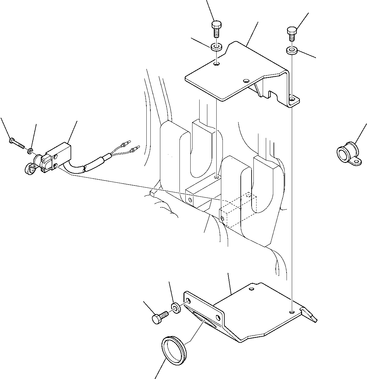 Telescopic Handlers Komatsu / WH713-1 WH714-1 WH714H-1 WH716-1 S/N 395F70241-Up(wh7_1) / PLATFORM COUPLING MICROSWITCH(B-0410 : 1690)