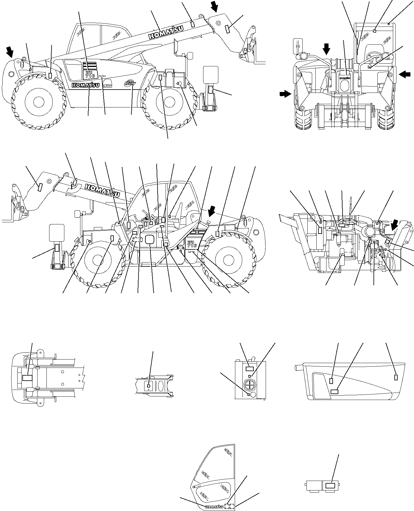 Telescopic Handlers Komatsu / WH713-1 WH714-1 WH714H-1 WH716-1 S/N 395F70241-Up(wh7_1) / MARK PLATE (WH716)(H-0040 : 9030)