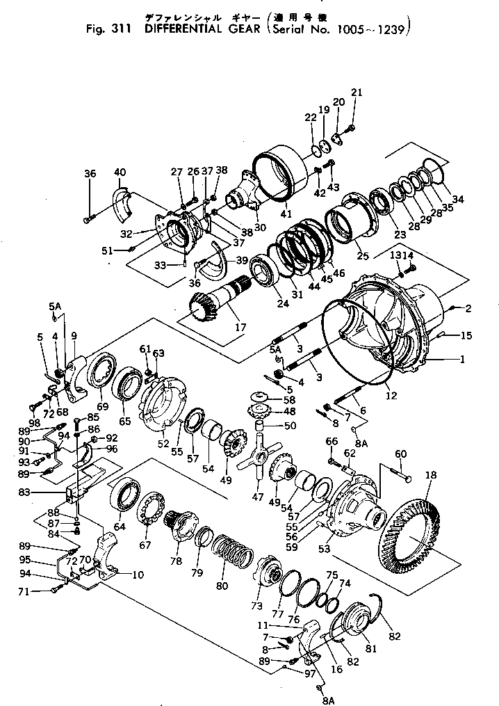 Scrappers Komatsu / WS23S-1 S/N 1005-UP(ws23s-1c) / DIFFERENTIAL GEAR(#1005-1239)(090030 : 311)
