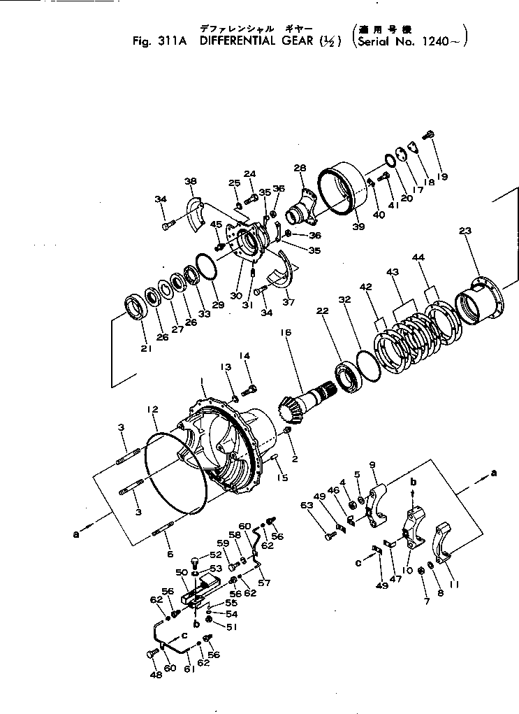 Scrappers Komatsu / WS23S-1 S/N 1005-UP(ws23s-1c) / DIFFERENTIAL GEAR (1/2)(#1240-)(090040 : 311A)