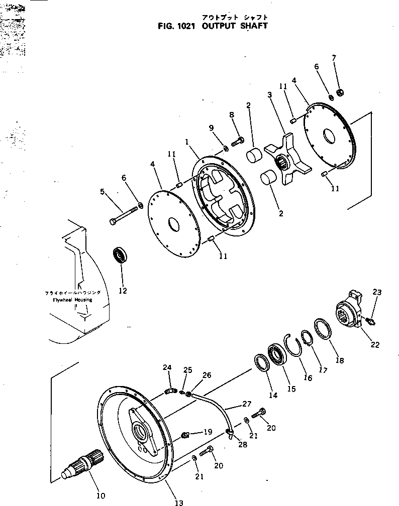 Scrappers Komatsu / WS23S-2A S/N 3101-UP(ws23s-2c) / OUTPUT SHAFT(030020 : 1021)